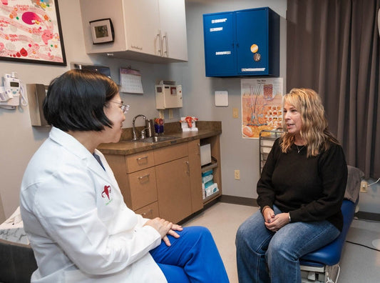 Dr. Chinn talks with patient about mindfulness