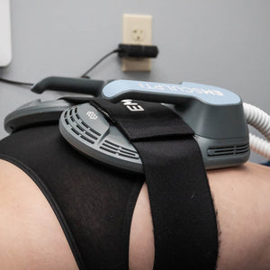 Female patient using Emsculpt NEO on her buttocks at Chinn GYN